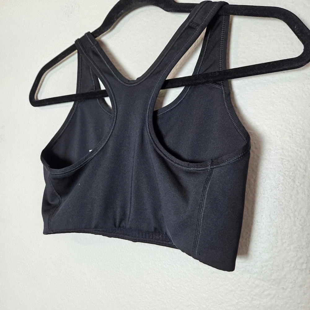 Nike Swoosh Racerback Sports Bra Black with White Check Womens size‎ Medium